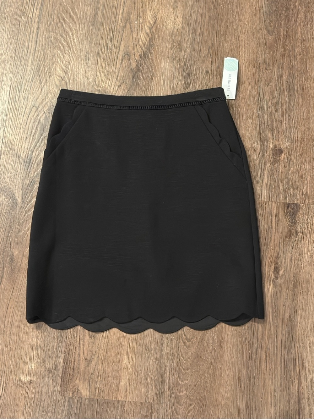 Stitch Fix Skies Are Blue Black Scallop Hem Pencil Skirt